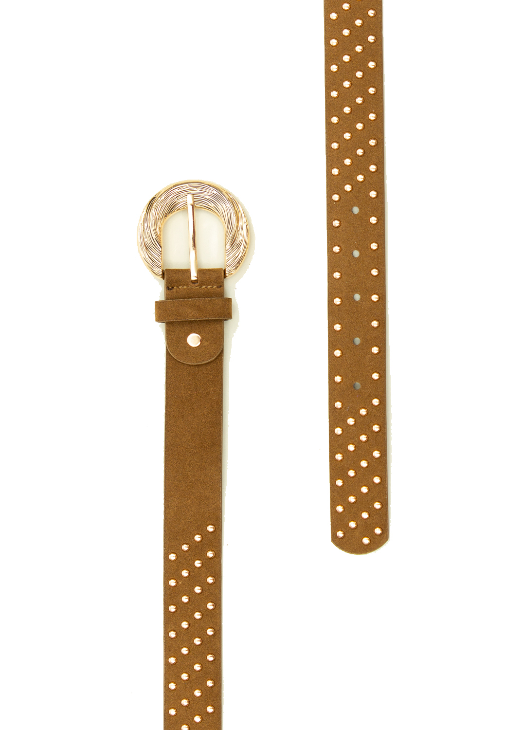 CINTURA FAKE SUEDE CON PICCOLE BORCHIE 40%POLYESTER+40%PU+20%METAL, MADE IN PRC